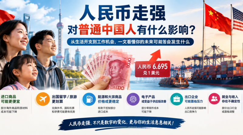 Stronger Chinese yuan at 6.695 per U.S. dollar and its potential impact on ordinary people in China