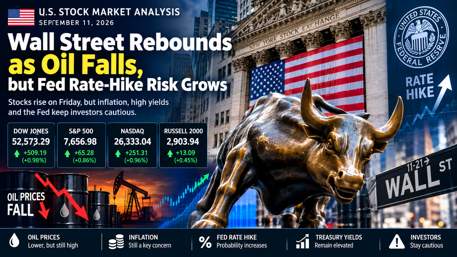 U.S. Stock Market Analysis September 11 2026 Wall Street Rebounds as Oil Falls