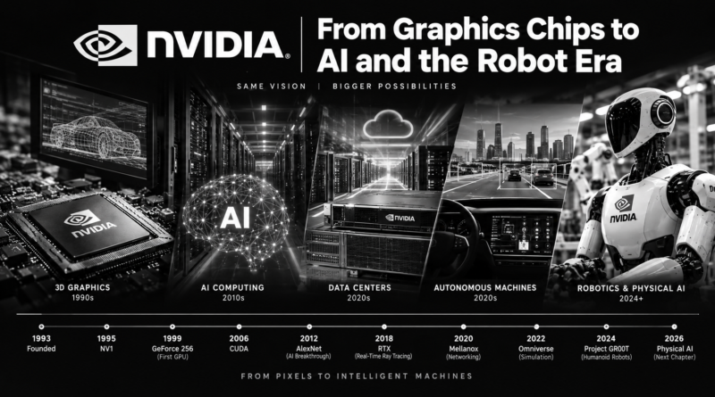 NVIDIA evolution from graphics chips and GPUs to AI computing and next-generation robotics