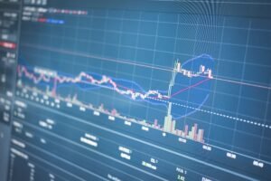 U.S. financial market showing Federal Reserve interest rates, 10-Year Treasury yield near 5%, crude oil above $100 and major stock indexes