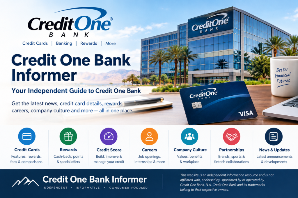 Credit One Bank Informer independent guide to credit cards, rewards, credit scores, careers and company news
