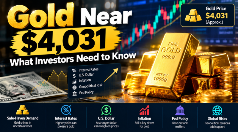 Gold near $4,031 as investors watch interest rates, inflation and the U.S. dollar