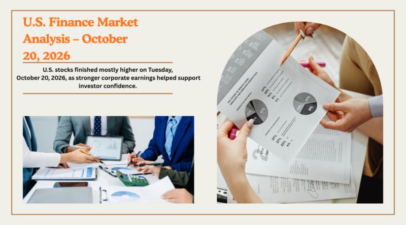 U.S. stock market analysis for October 20, 2026 showing Dow Jones, S&P 500, Nasdaq, Russell 2000, Treasury yields and oil prices.