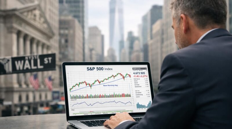 S&P 500 investor guide showing U.S. stocks, Wall Street, market charts and investment research