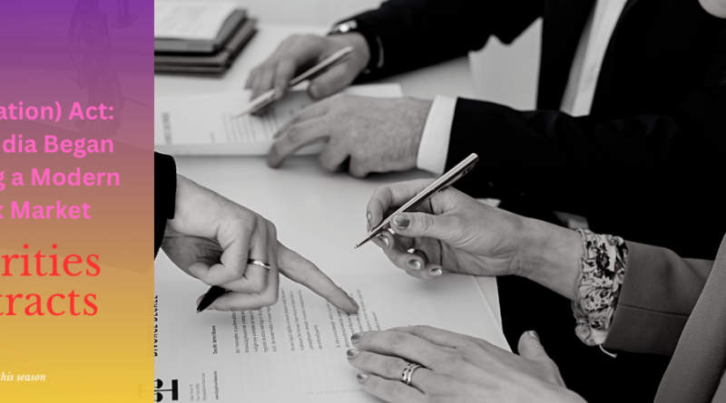 1956 Securities Contracts Regulation Act and the development of India’s stock market