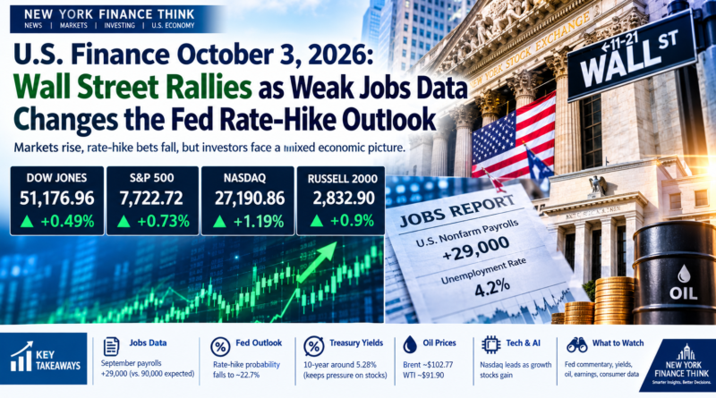 U.S. Finance October 3, 2026 Wall Street rally, jobs report and Federal Reserve rate outlook