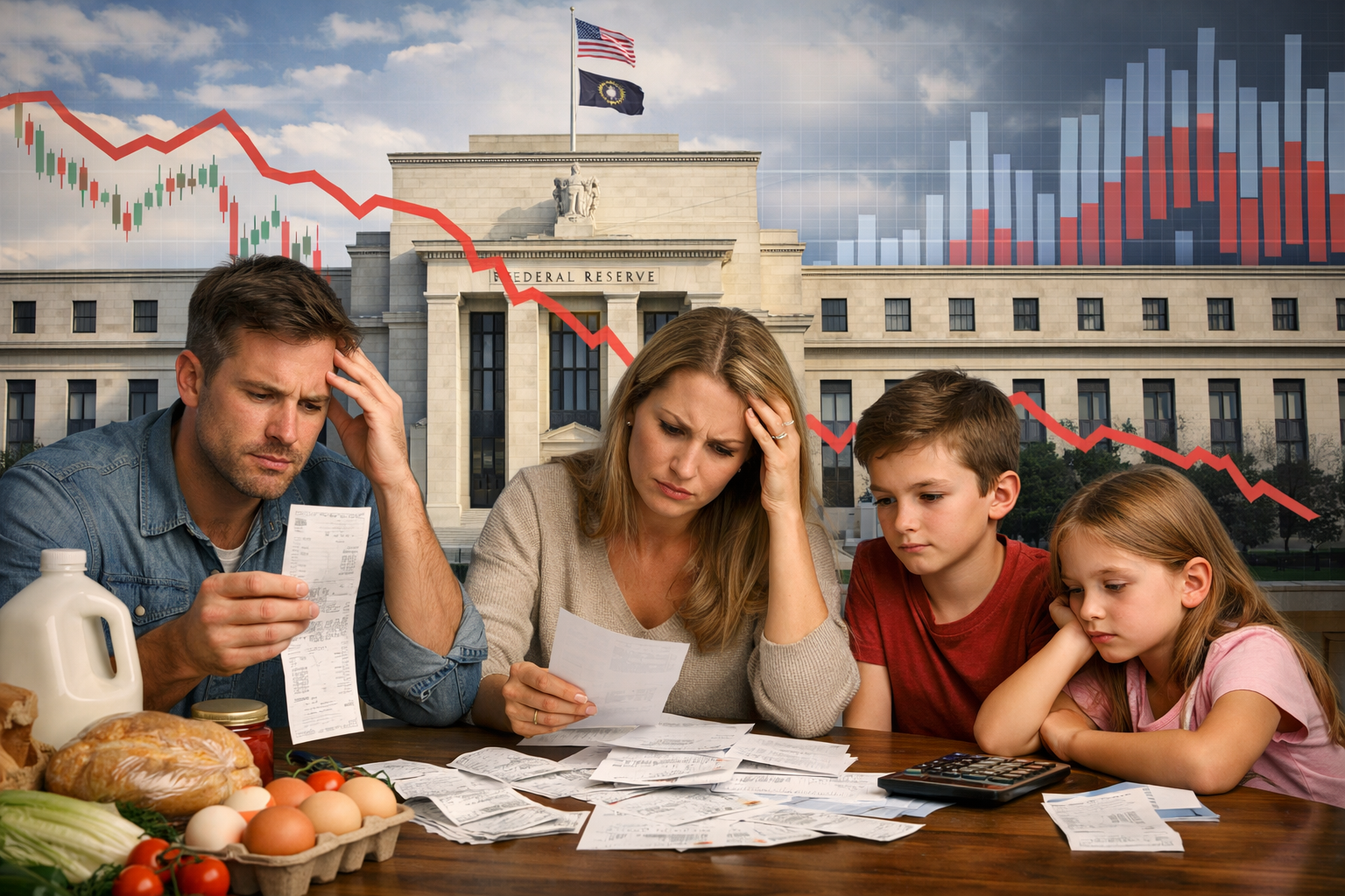 Inflation and interest rates 2026 showing how rising prices influence Federal Reserve policy and U.S. households