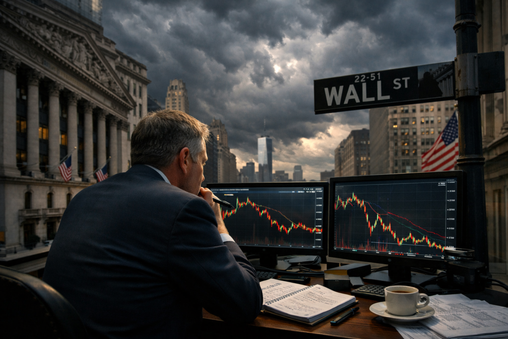 U.S. stock market rally or crash analysis with financial charts and market volatility