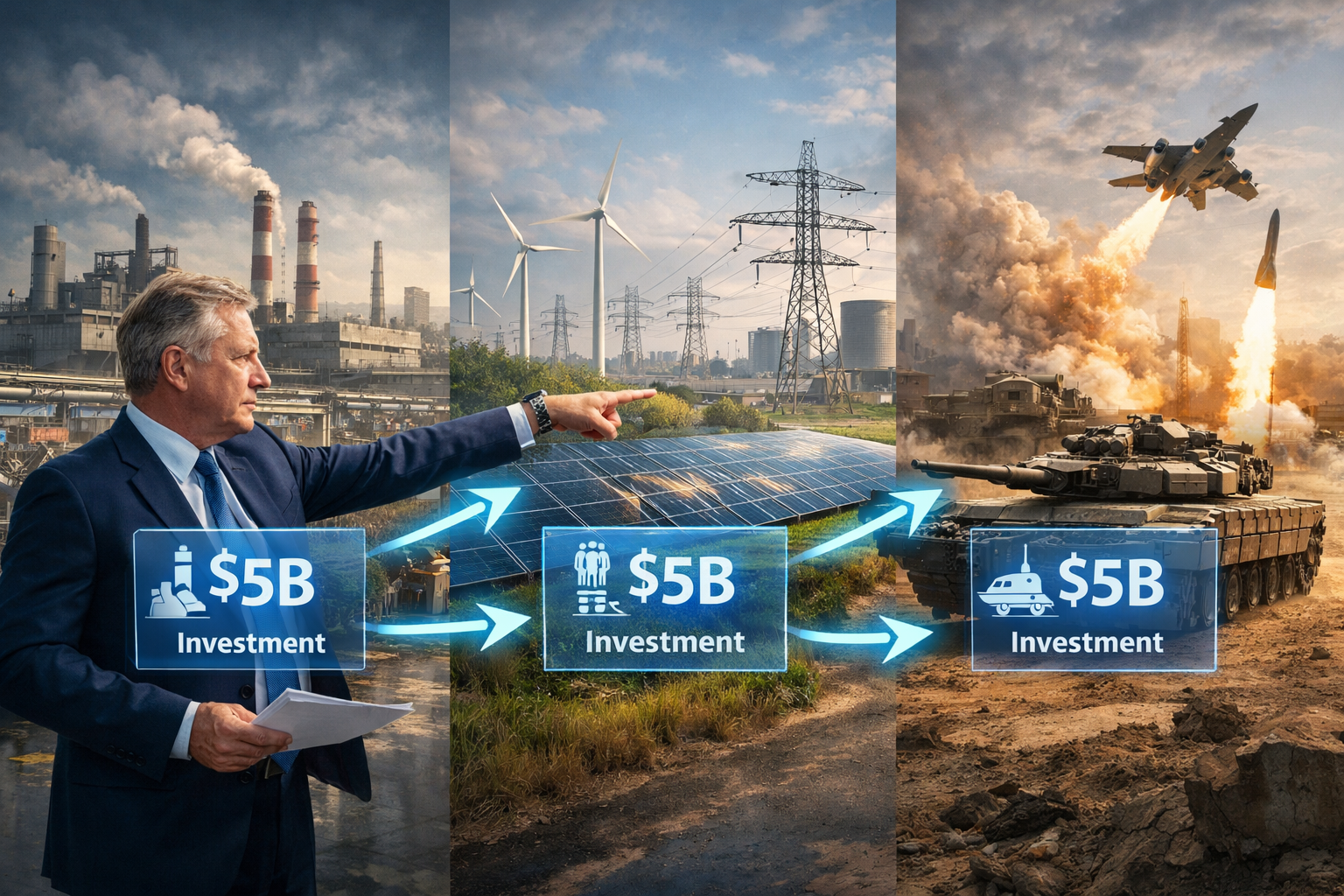 JPMorgan Chase's $5 billion investment in U.S. manufacturing, energy infrastructure, and national security industries.