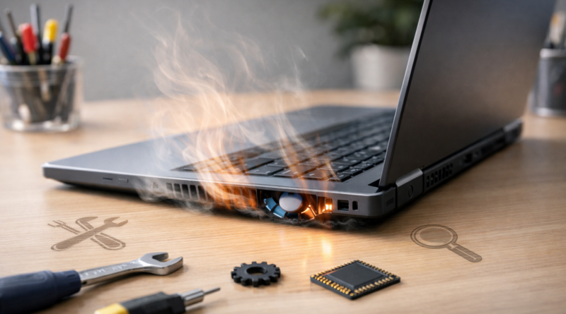 Laptop overheating with a loud cooling fan and ventilation issues